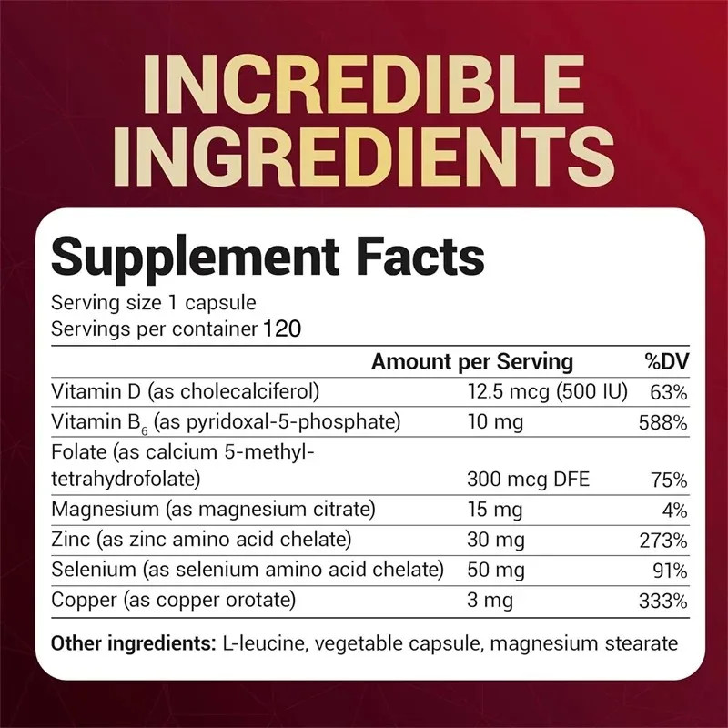 Zinc with Magnesium, Vitamin D3, Selenium 120pcs, Enhance Skin Vitality,Immunity