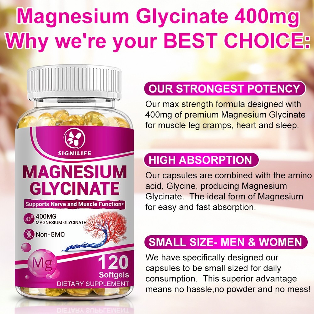 Magnesium Glycinate Chelated High Absorption Gluten-Free Non-GMO Supplement