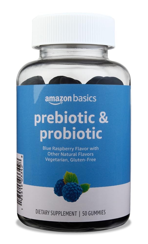 Amazon Brand – Solimo Prebiotic & Probiotic Gummies, 2 50 Count (Pack of 1)