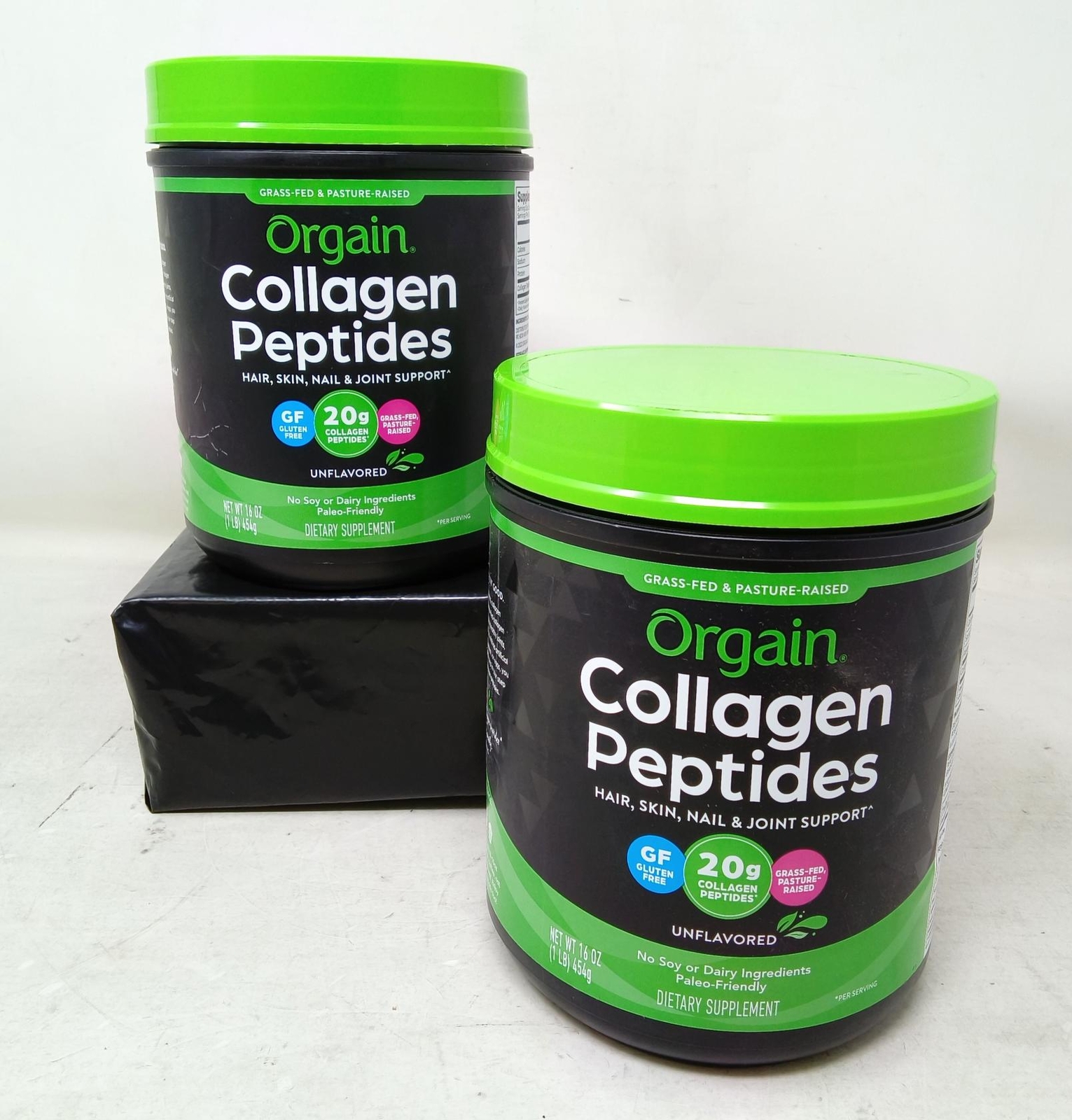 Orgain Collagen Peptides Powder, I & III, 1lb – Unflavored, Exp. 10/26 – 2 Pack