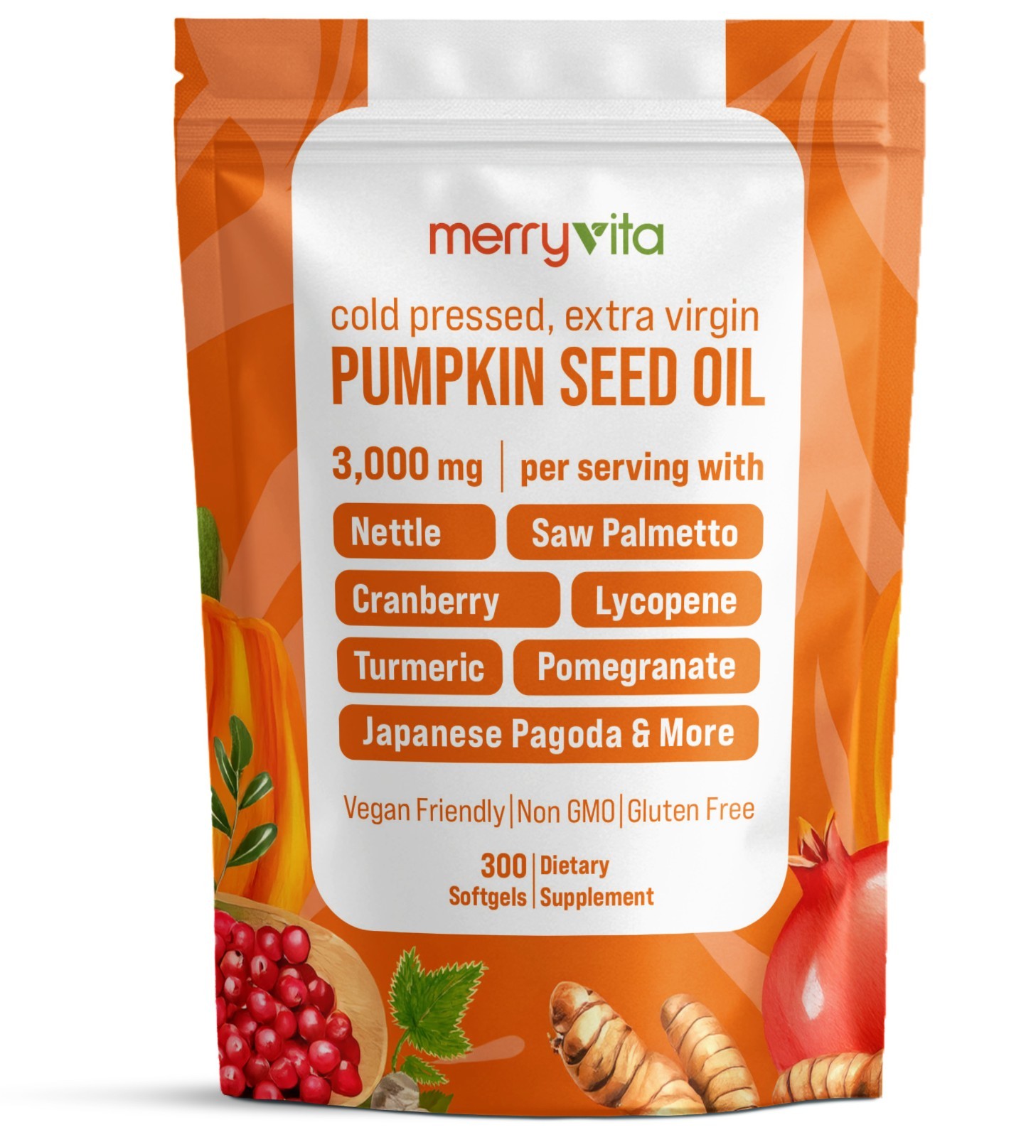 Pumpkin Seed Oil with Saw Palmetto, Turmeric, Nettle & More | 3000mg Per Serving