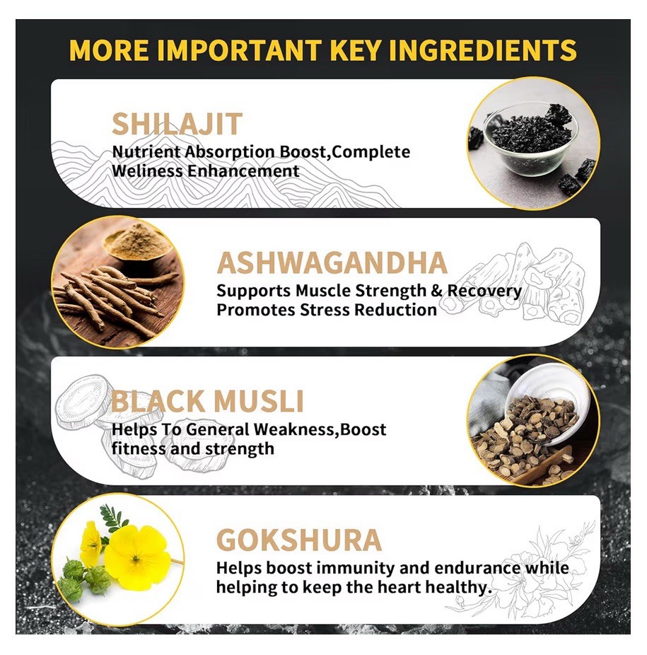 Pure Himalayan Shilajit Gold Gummies, 60-Pack, 30-Day Supply 3000mg WXW