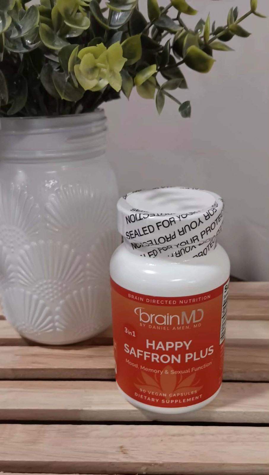 brainMD Dr Amen Happy Saffron Plus – 90 Capsules – Vegan – Exp 04/2028 – New