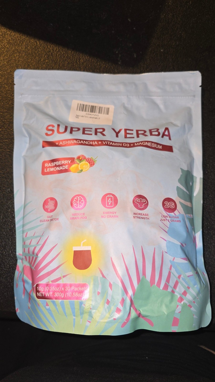 Super Yerba Ashwagandha Vitamin D3 Magnesium Powder Mix 30 Packets Exp 06/27