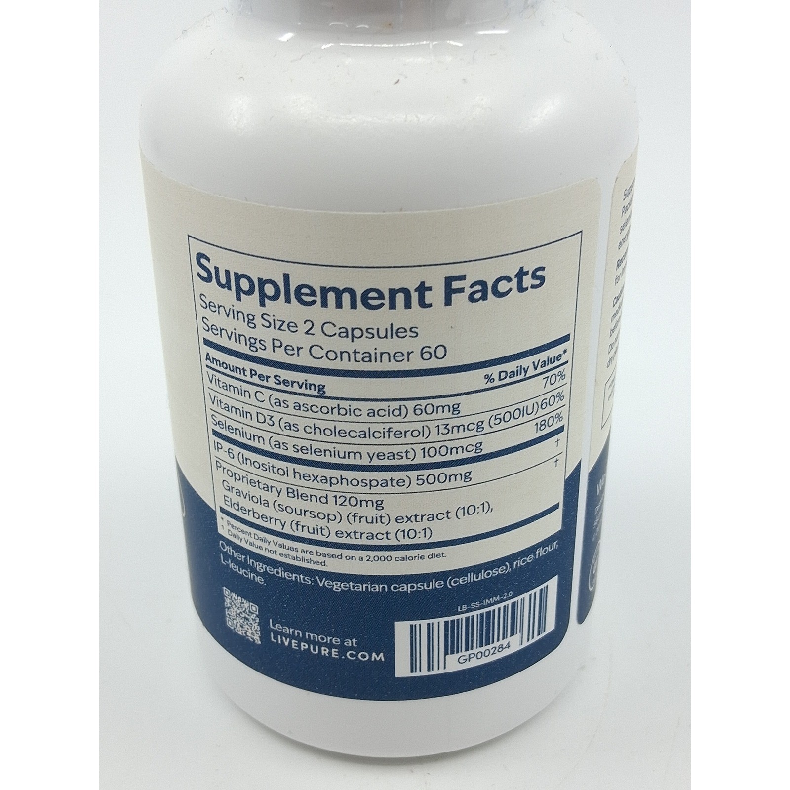 LivePure Immune6 with Antioxidant IP-6 & Vitamins 120 capsules MFG 3/2025