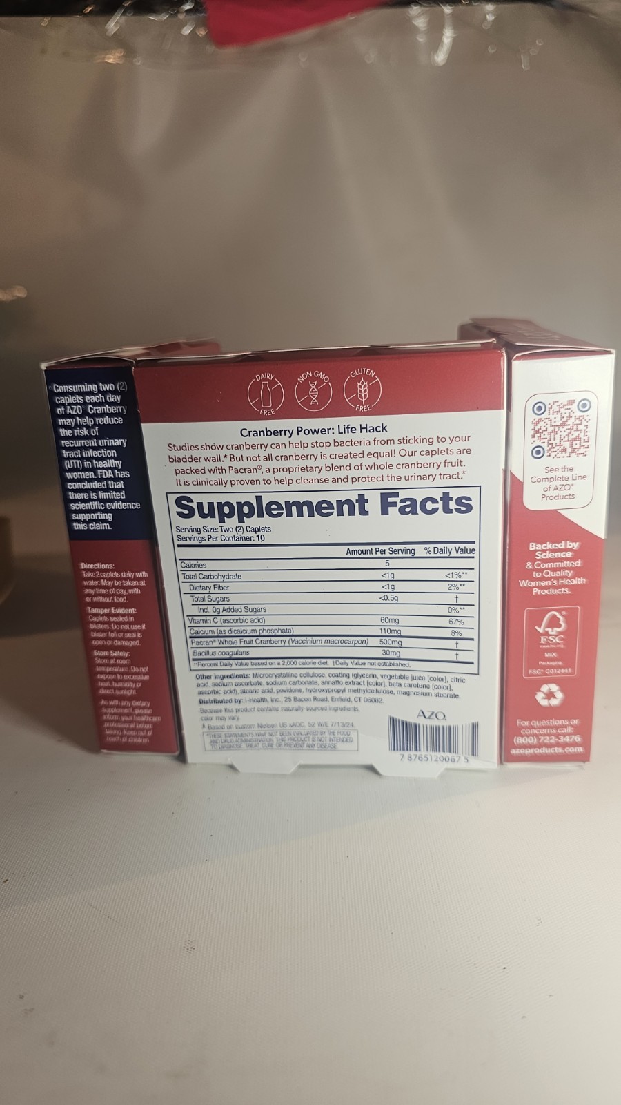 Pack of 3 – AZO Cranberry Urinary Tract Health | 60 Caplets EXP: 9/2027