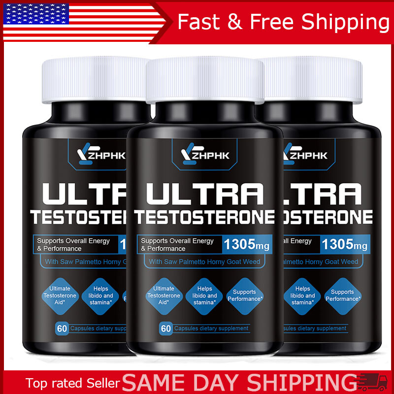 Testosterone Booster – Increase Energy, Improve Muscle Strength & Growth 3 PACK