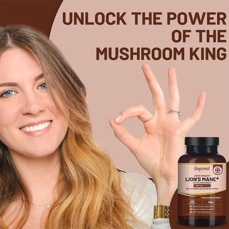 Lions Mane Mushroom 120pcs, Improve Thinking, Concentration and Work Efficiency