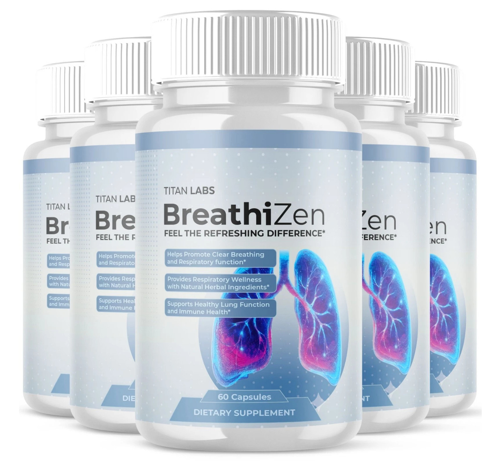 (5 PACK) BreathiZen Pills Advanced lungs Health Support Breathi Zen 300 Capsules