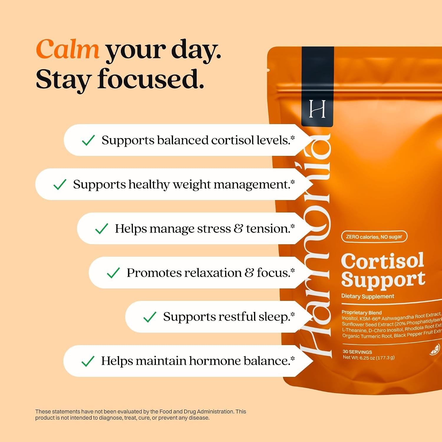 Harmonia Cortisol Cocktail | Cortisol Supplements – Ashwagandha Magnesium 30 Ser