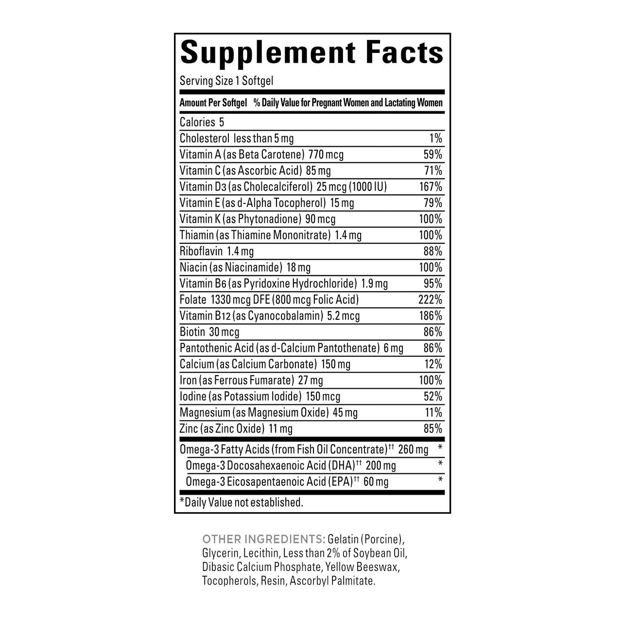 Nature Made Prenatal Folic Acid + DHA, 150 Softgels
