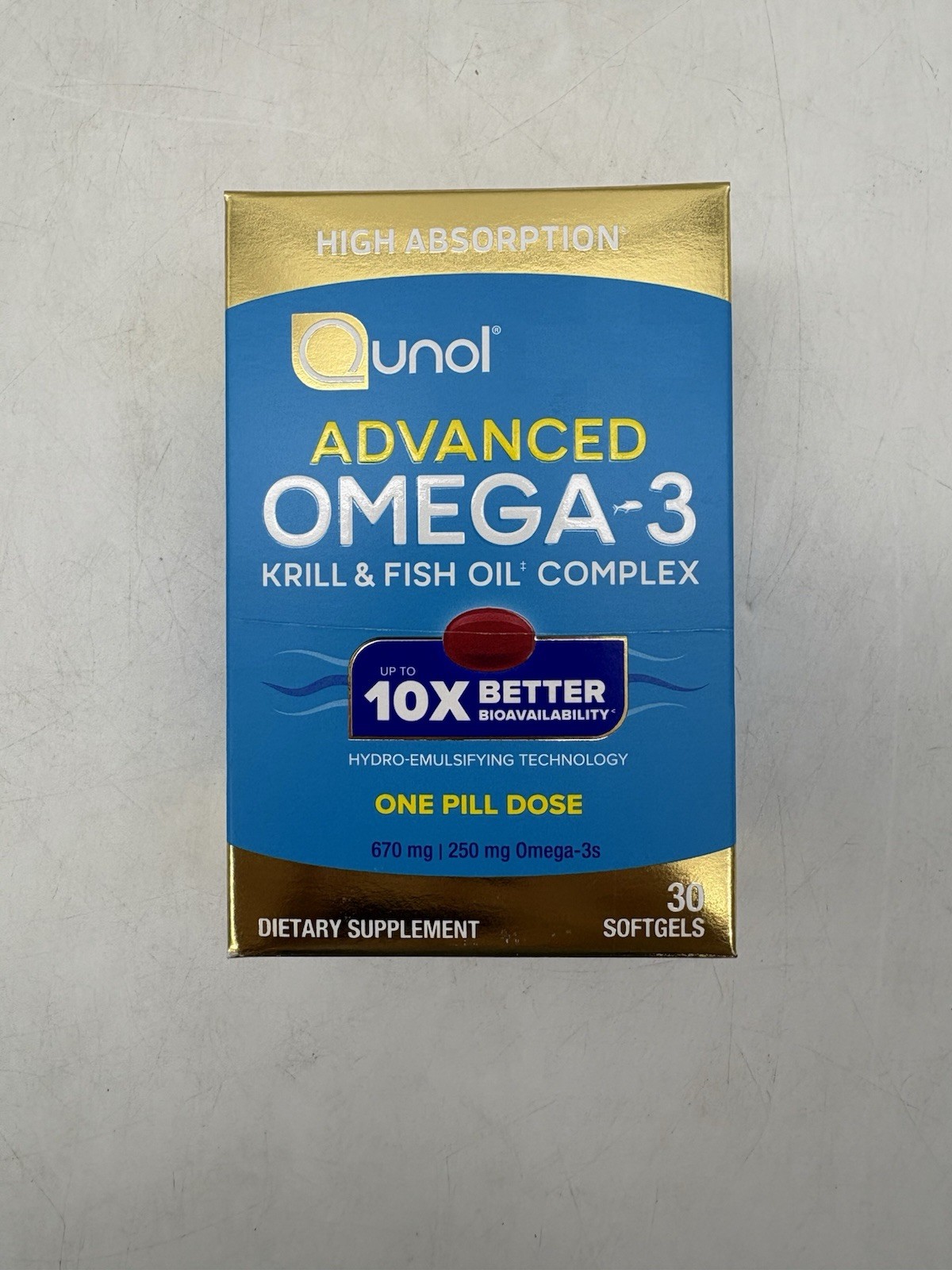 Qunol Advanced Omega 3 Krill and Fish Oil Complex 250Mg 30 Gels Exp 09/2026
