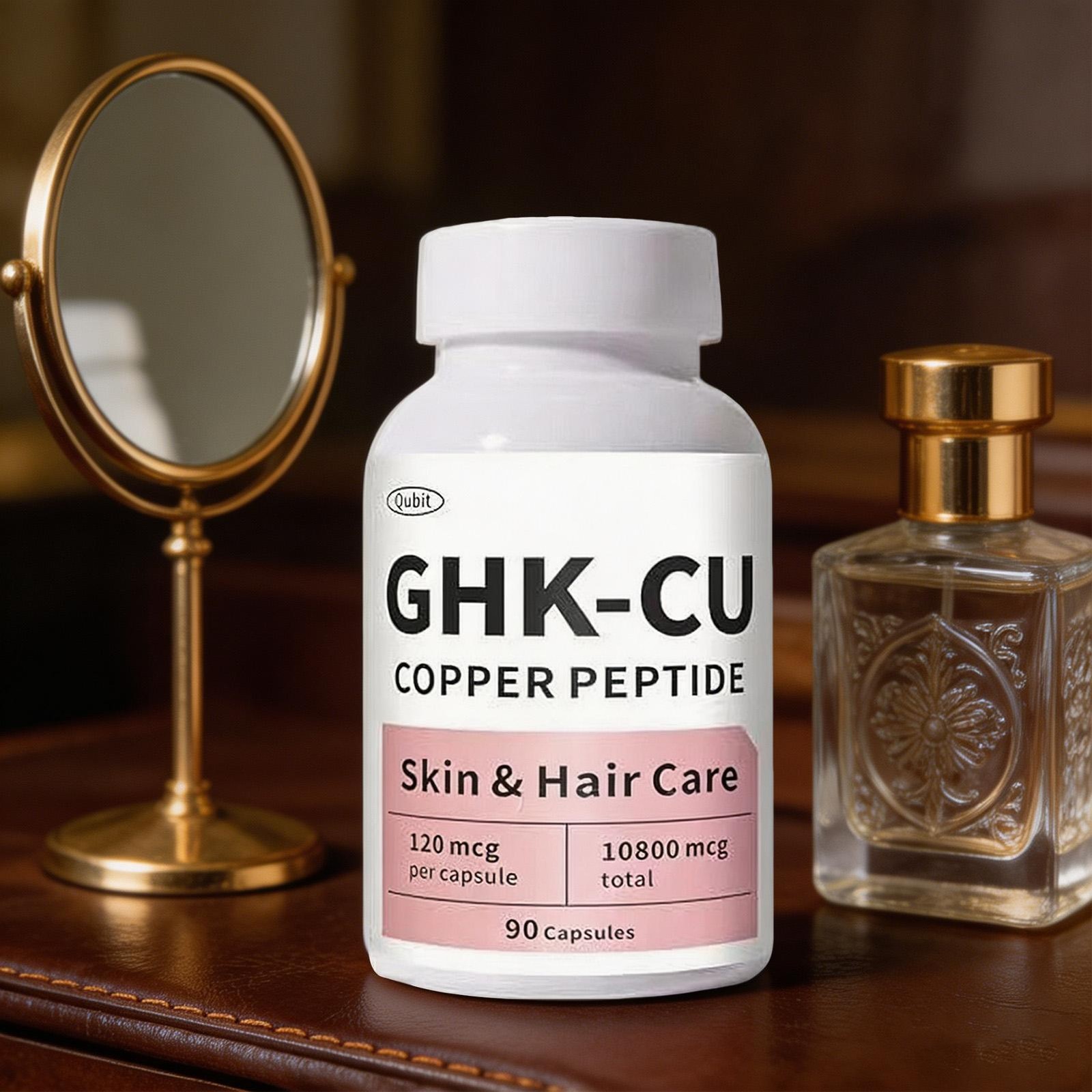 QUBIT GHK-Cu Copper Peptide Supplement For Skin & Hair– 90 Vegan Capsules