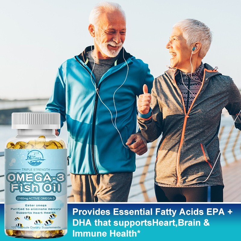 Omega 3 Fish Oil 3600mg Softgels – 1296mg EPA, 864mg DHA, Heart & Brain Support