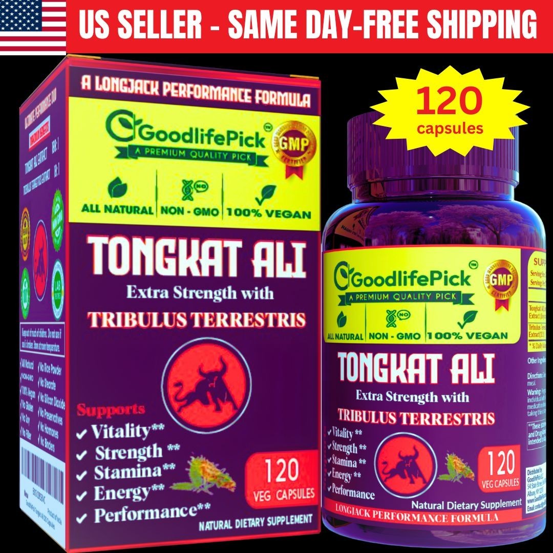 LONGJACK TONGKAT AL1 ROOT EXTRACT WITH TRIBULUS TERRESTRIS- MAXIMUM BENEFITS-120