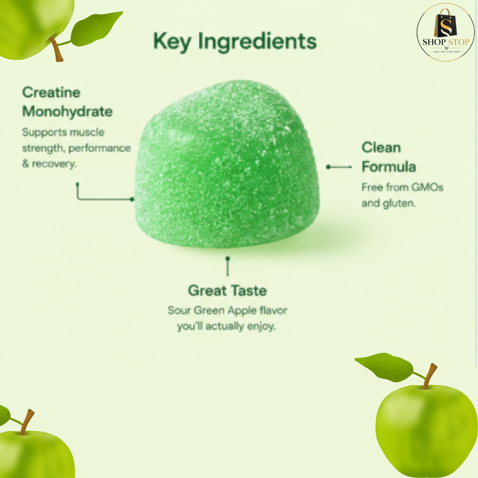 Creatine Monohydrate gummies for Men & Women – Boost focus, strength
