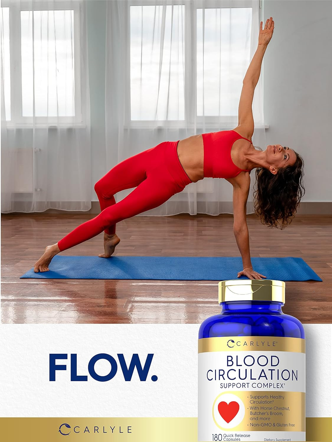 Blood Circulation Supplement 180 Capsules Supports Healthy Circulation Non-Gmo,