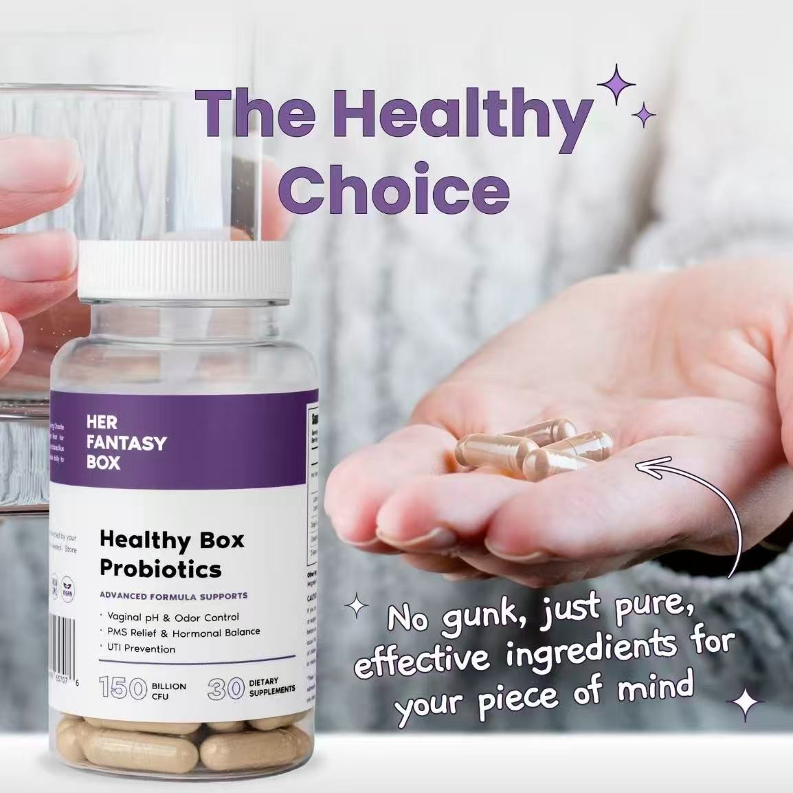 Her Fantasy Box Healthy Box Probiotics (30 Capsules) New & Sealed