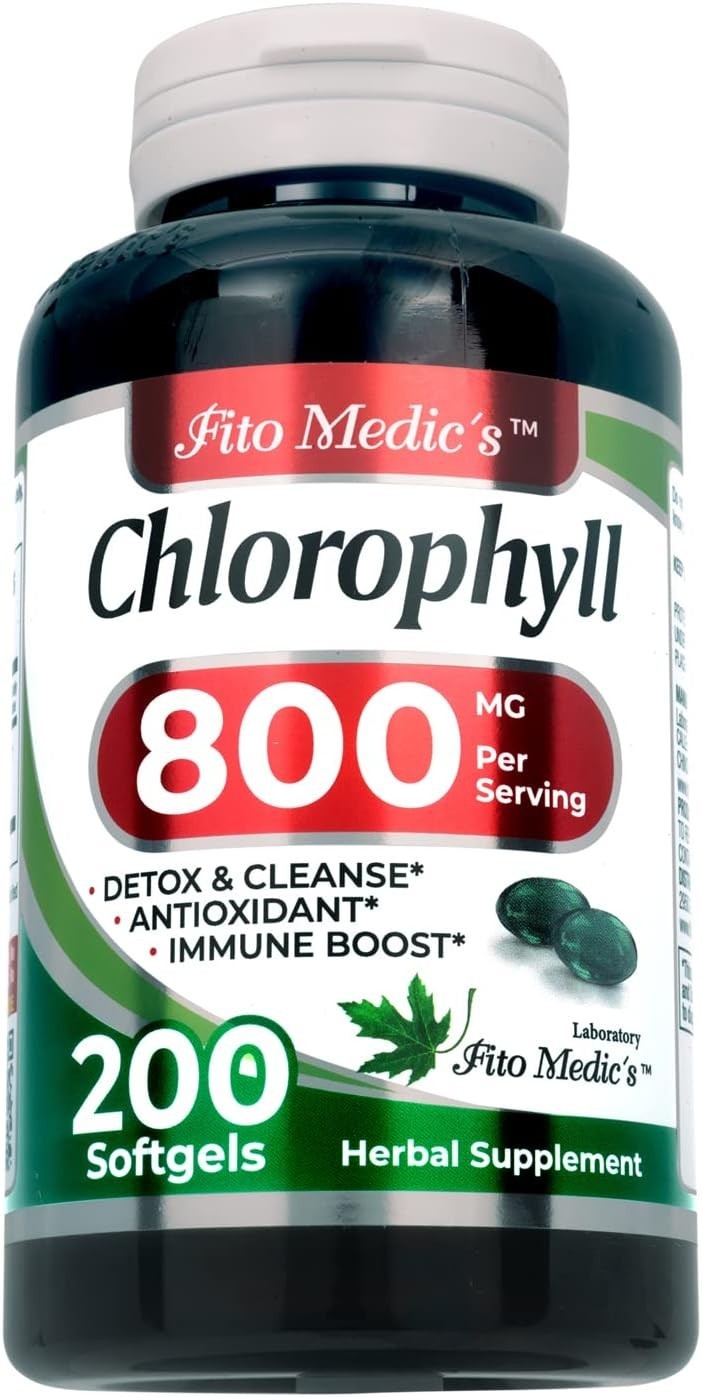 Lab – Chlorophyll – pure – 800 mg per serving- 200 Softgels – chlorophyll capsul