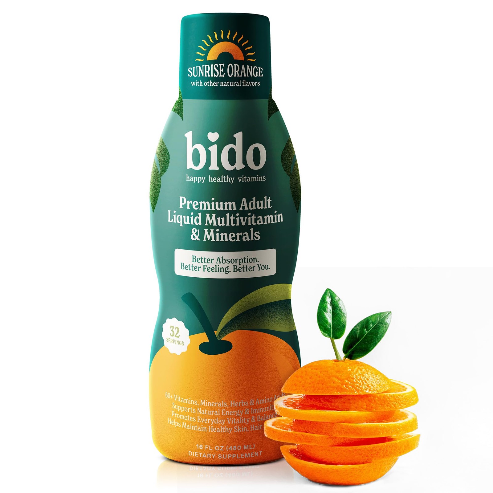 Bido Adult Liquid Multivitamin Minerals for Women and Men | 60+ Nutrients fo…
