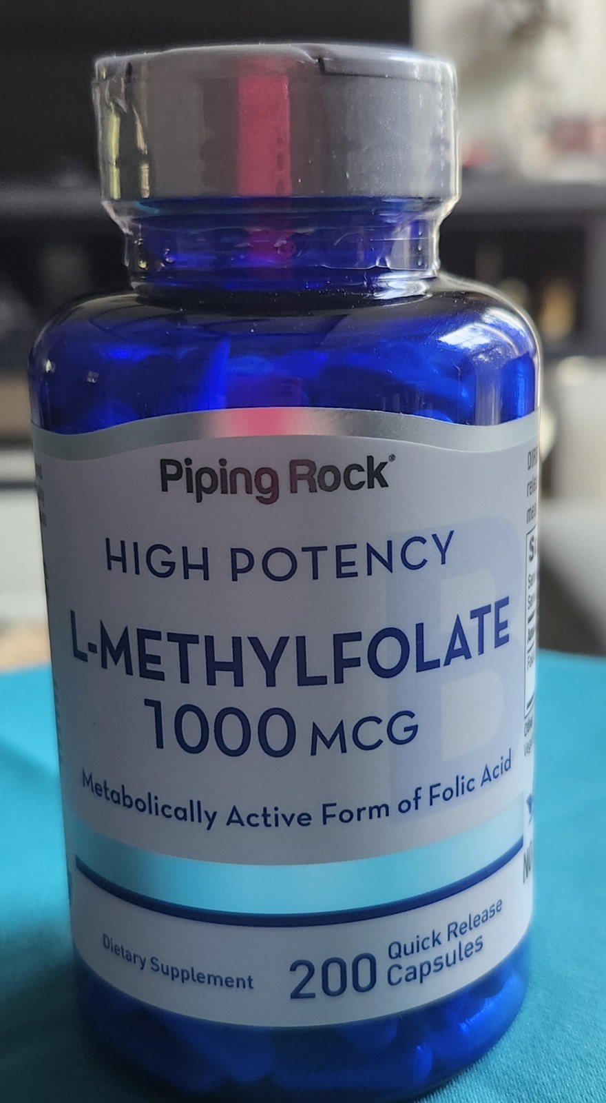 L Methylfolate 1000Mcg 200 Capsules Value Size Optimized and Activated Non-Gmo,