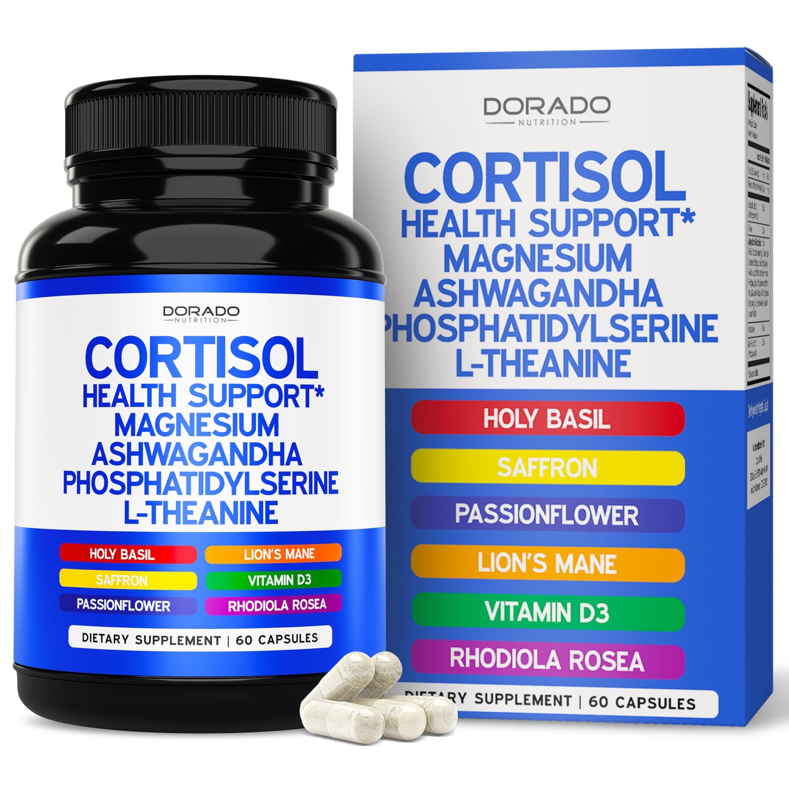 Cortisol Supplements for Women & Men with 14 in1 Blend 60 Count (Pack of 1)