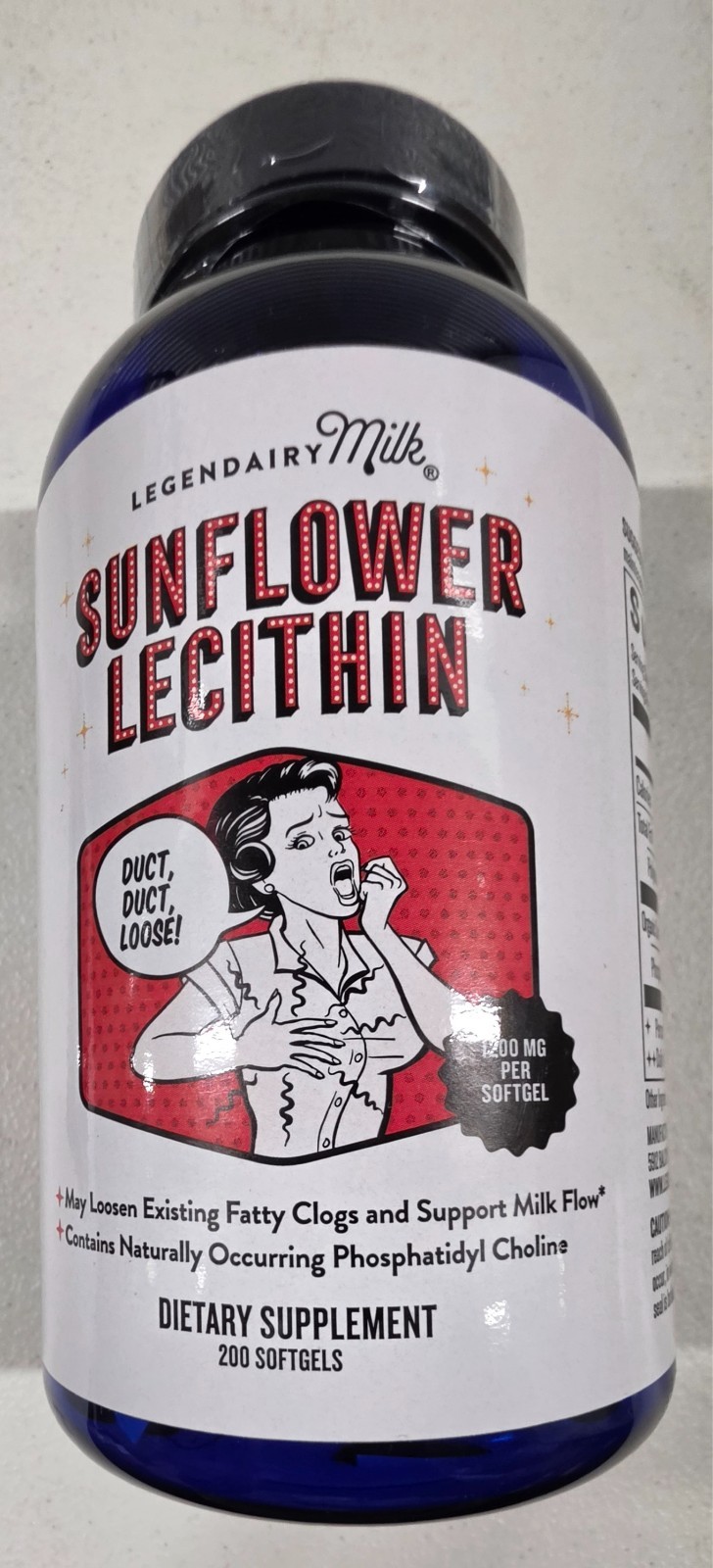 Legendairy Milk Sunflower Lecithin 1200mg, Lactation Support, Exp 06/2028