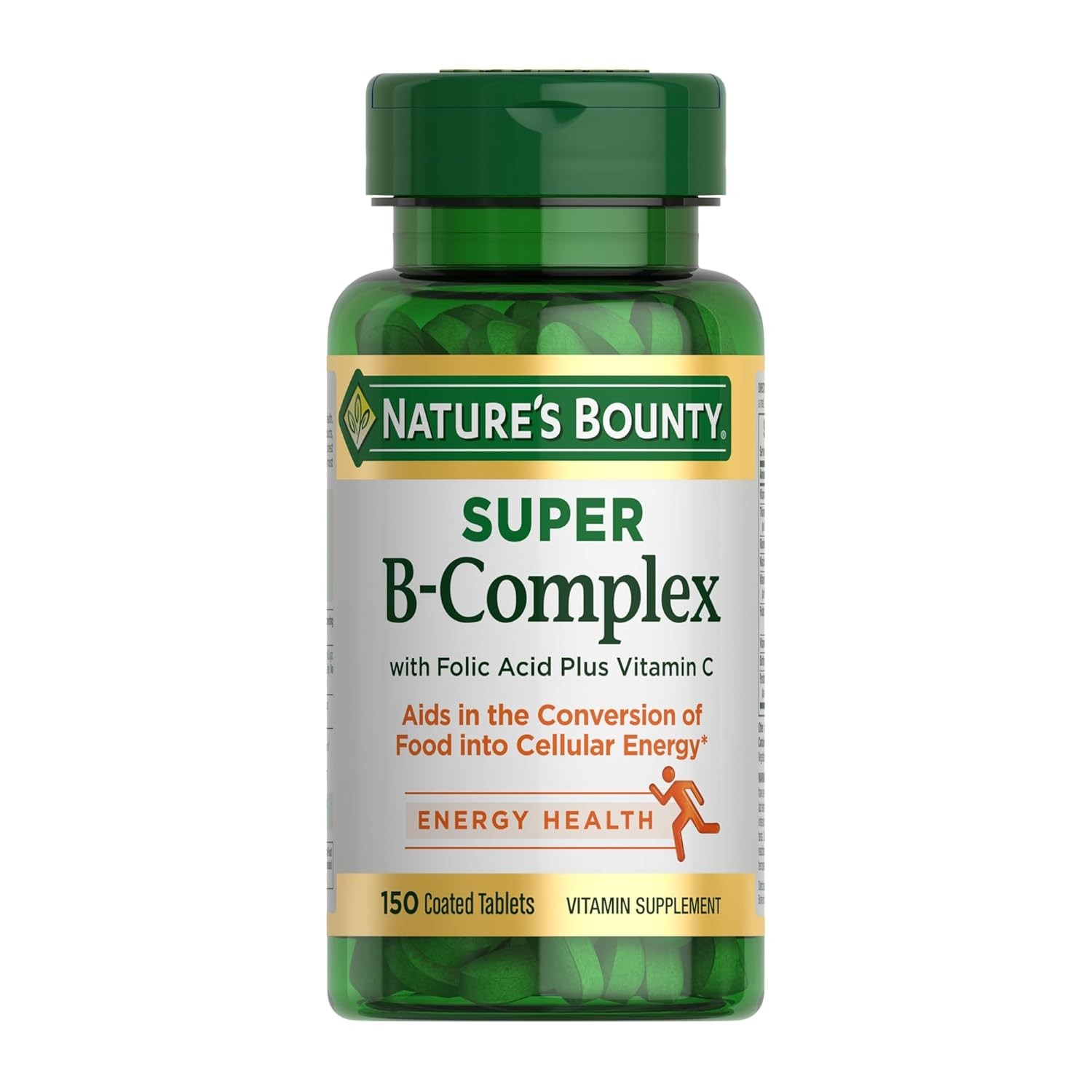 Vitamins for Energy, Super B Complex Vitamins, Vitamin C & Folic Acid, 150 Count