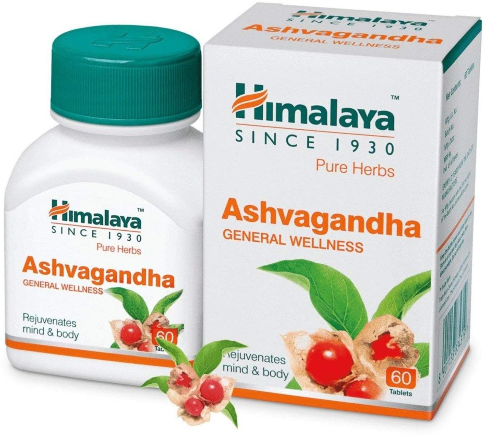 Himalaya Ashwagandha Herbal Supplement 60 Tablets General Wellness