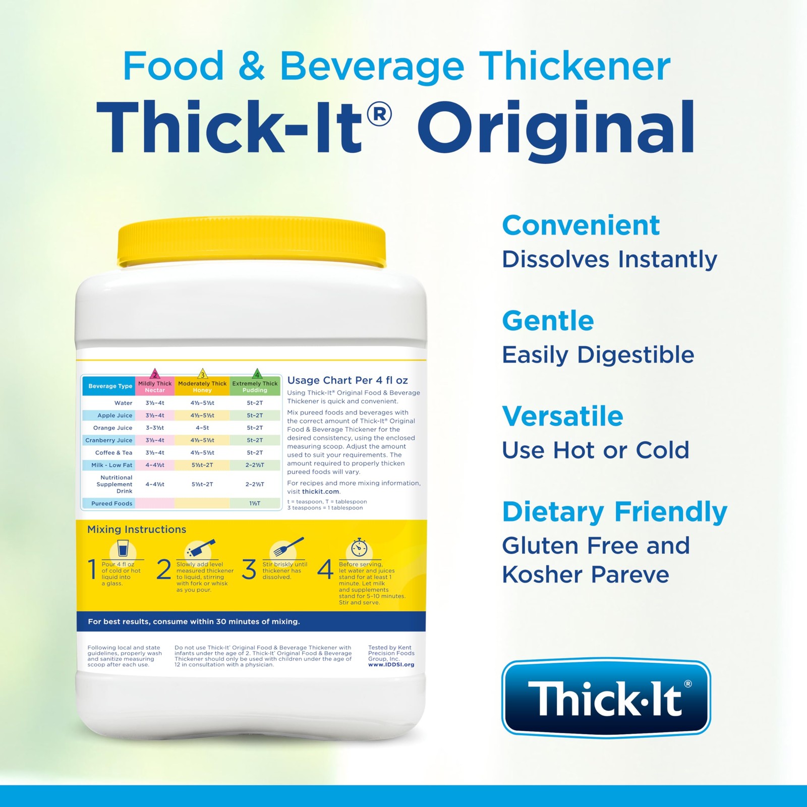 Thick-It Original Food Beverage Thickener 36 Ounce (Pack of 1), Colorless