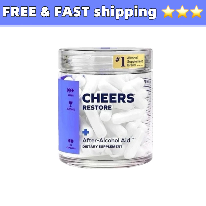 2 Bottles Cheers Restore Supplement w/ DHM + L-Cysteine – After-Alcohol Aid US