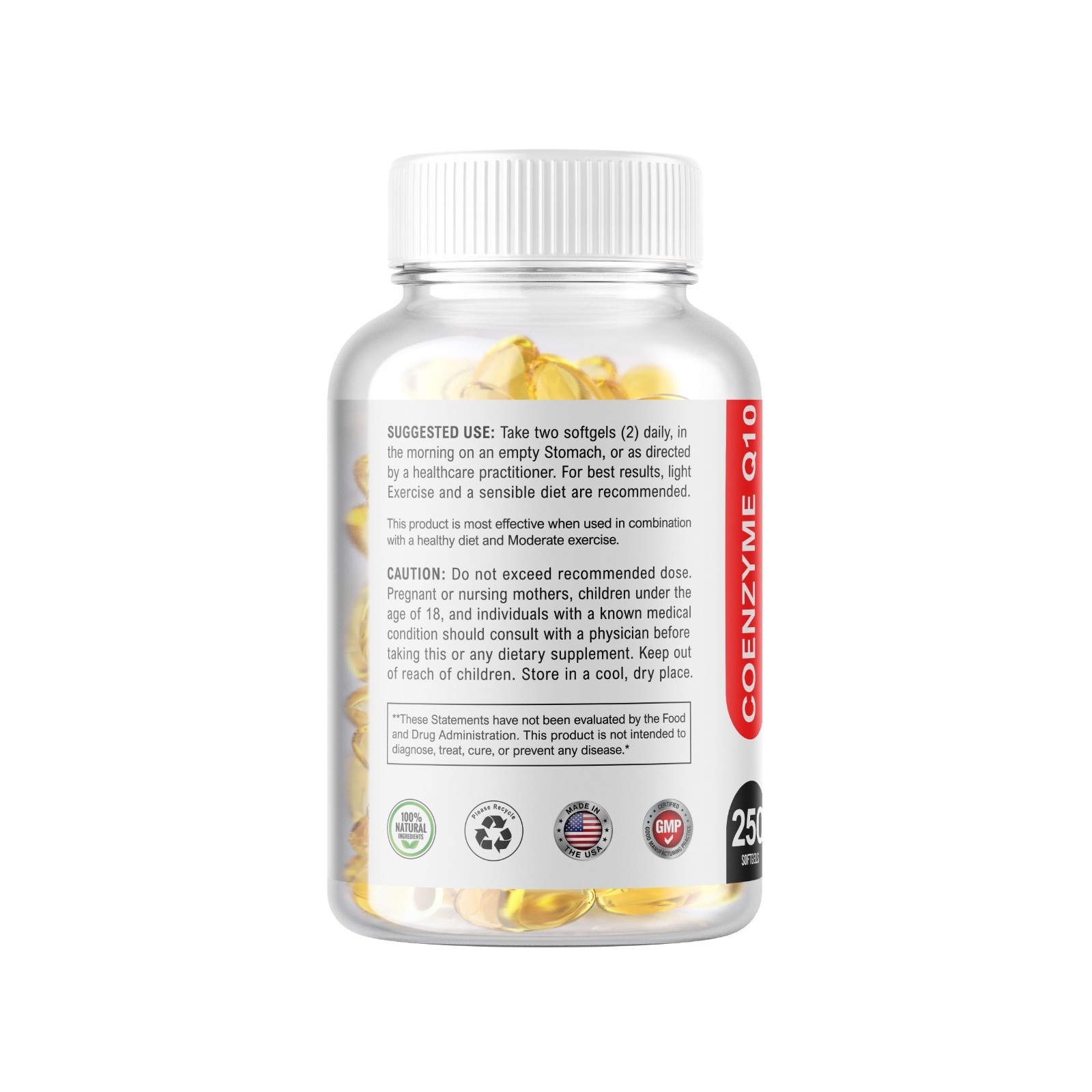 CoQ-10 Q-10 CoQ10 Coenzyme Q10 300mg 250 Softgels Heart Support NON-GMO