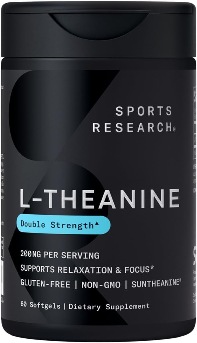 Sports Research Double Strength L Theanine 200mg 60 Softgels
