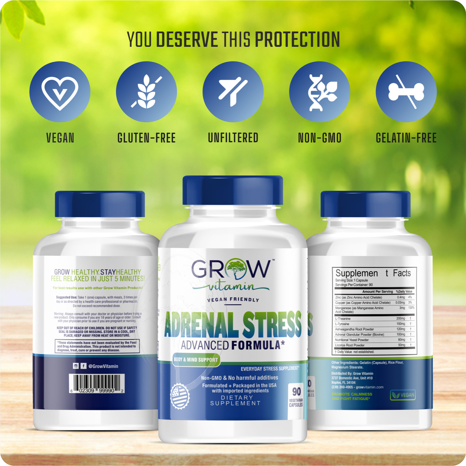 Adrenal Support Reduce Stress & Anxiety Relief Mood Support More Focus & Relaxed