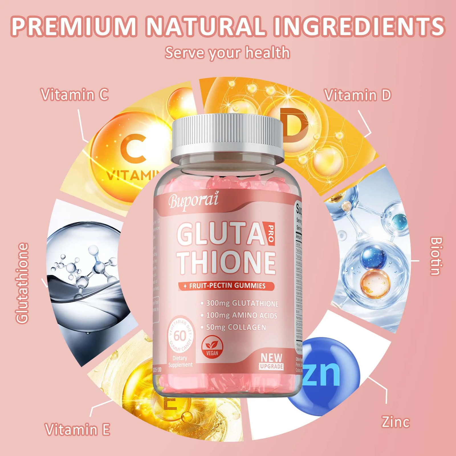 Glutathione 60pcs – Antioxidant, Anti-aging, Smooth and Firm Skin, Skin Health