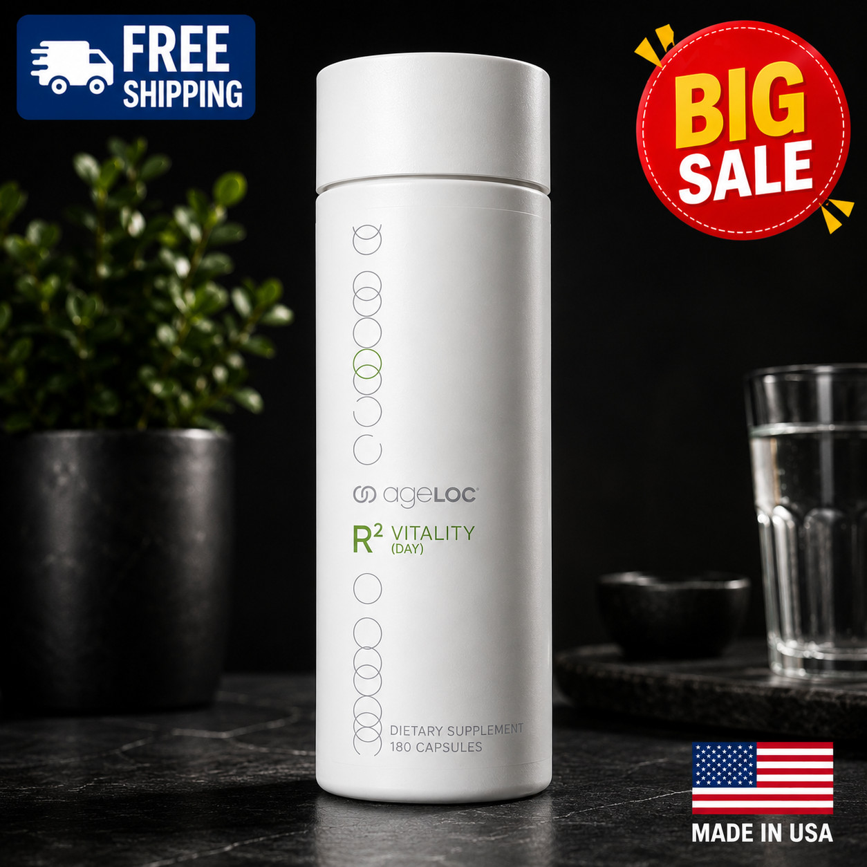 Nu Skin Pharmanex ageLOC R2 Vitality Day Dietary Supplement 180 Capsules – New!!