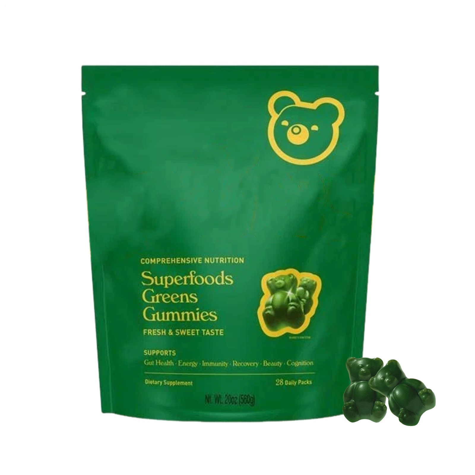 Multivitamin Gruns Vegetable Bears Gummies, Superfood Greens Blends Gummy 120g