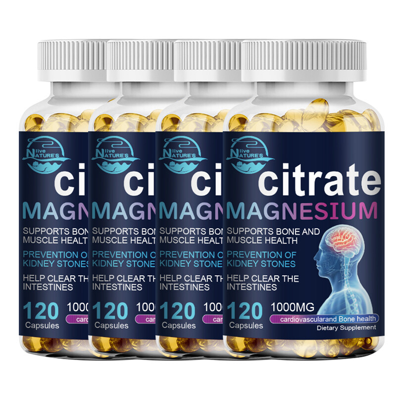 Magnesium Citrate Capsules 1000mg – Hight Potency – Anxiety & Stress Relief