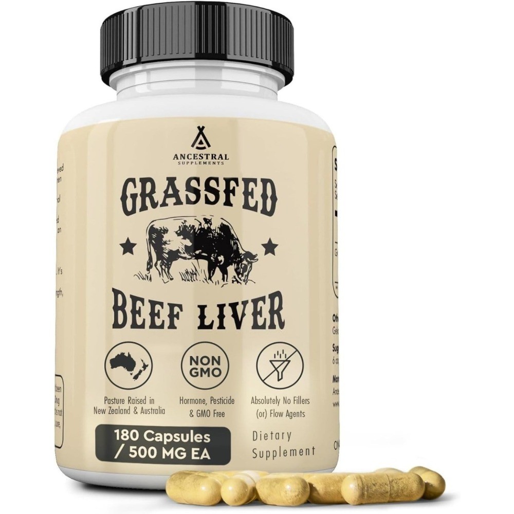 1-3Pcs Liver pack Supplements Ancestral Grassfed Beef Premium 180 Capsules 500mg