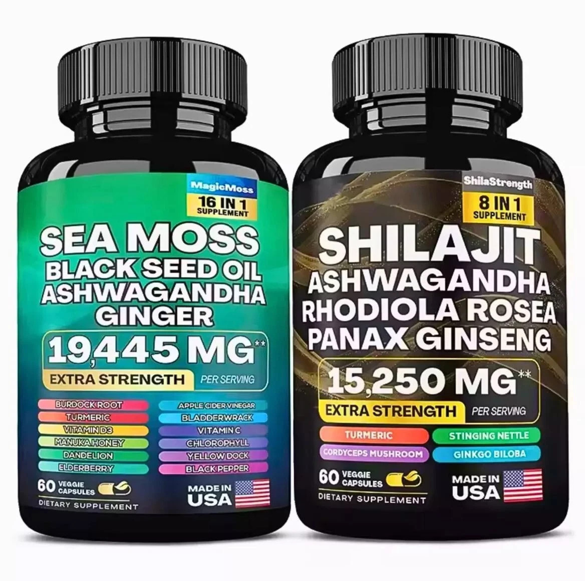 Sea Moss & Shilajit (Black Seed Oil, Turmeric, Ashwagandha, Ginger, Vitamin D