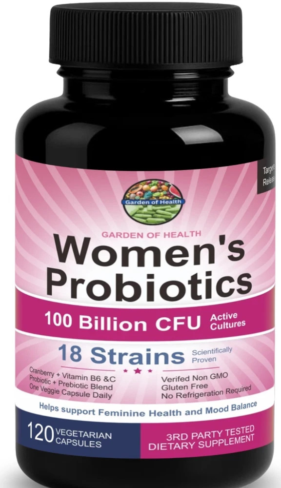 Garden Of Health Womens Probiotics 100Bil CFU 18 Strain Immune 120 Capsules-