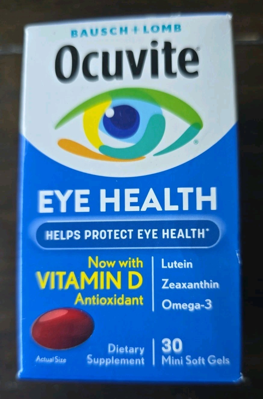Bausch + Lomb Ocuvite Eye Health Dietary Supplement 30 Mini Soft Gels Exp 06/26