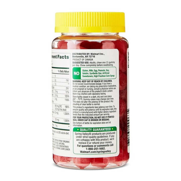 Spring Valley Vitamin B Complex Strawberry Vegetarian Gummies, 70 Count