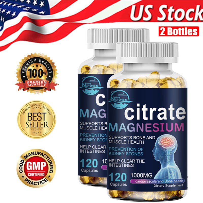 Magnesium Citrate 1000mg Capsules Super Strong Effective Vegan Capsules 240PCS