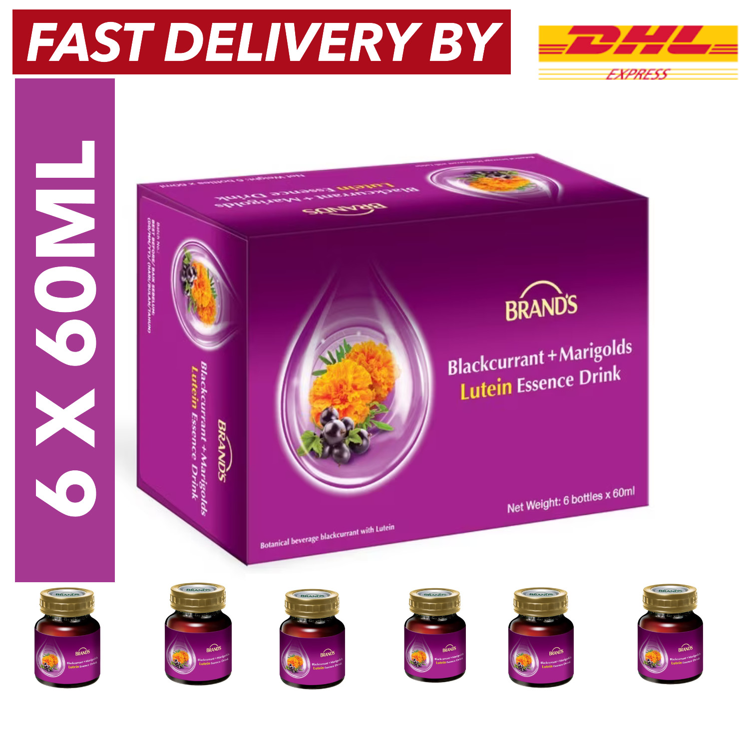 BRAND’S Blackcurrant + Marigolds & Lutein Essence 6 x 60ml
