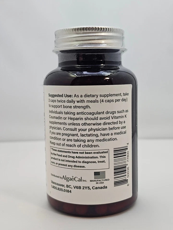 pack of 3 AlgaeCal Plus Stronger Bones Dietary Supplement Algae Cal 120Ct
