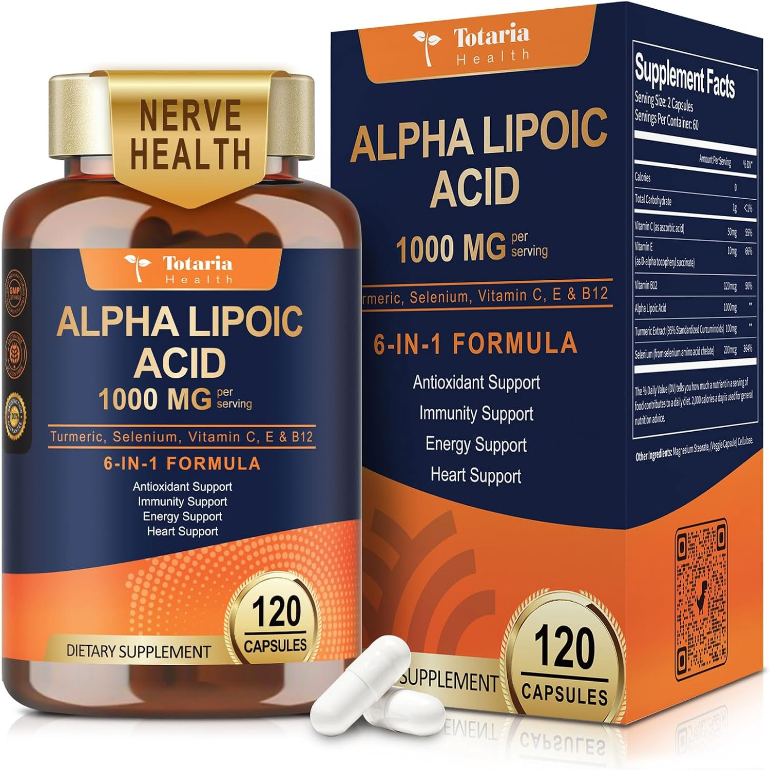 Alpha Lipoic Acid 1000Mg – ALA Supplement Antioxidant for Neuropathy Support Ner