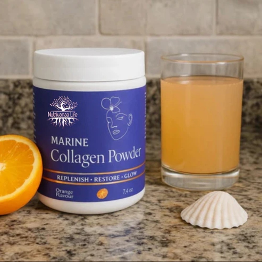 Nutrivanaa Life Marine Collagen Powder 210g Hydrolyzed – Skin Hair Nails –Orange