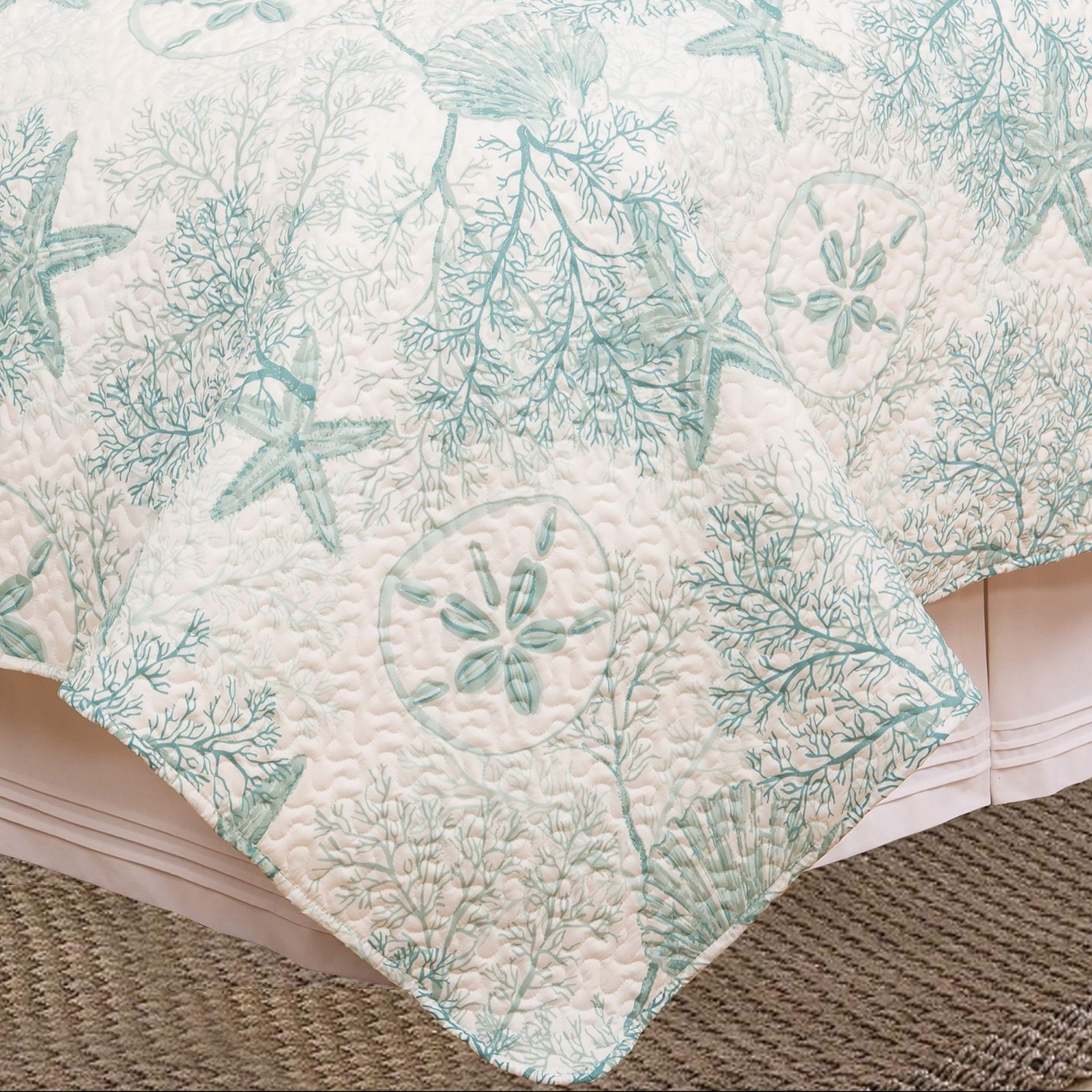 C&F Home Ocean Treasures Coastal Theme Blue Starfish Sand Dollar Coral Beach …