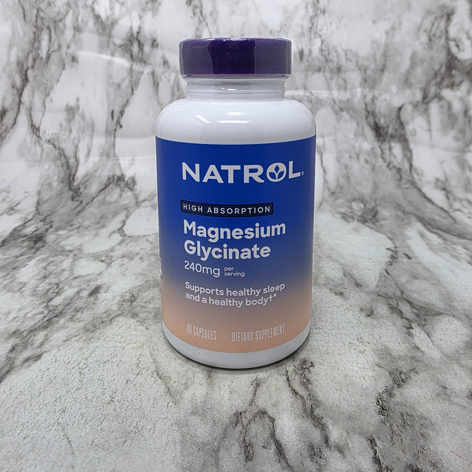 Natrol Magnesium Glycinate 240 Mg High Absorption 60 Capsules Exp 9/2026